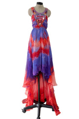 Gorgeous Spring 2015 Emilio Pucci by Peter Dundas Runway Look 36 Tie Dye Beaded Silk Chiffon Dress