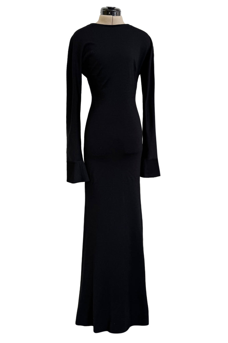 Incredible Fall 1998 Guy Laroche by Alber Elbaz Runway Black Jersey Reissue of the Mireille Darc Backless Dress