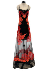 Resort 2011 Givenchy by Ricardo Tisci Look 5 Red Lace & Black Net Dress