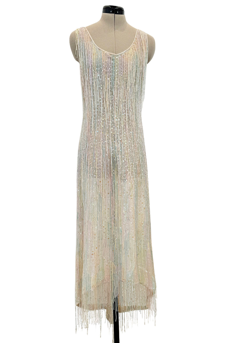 Spectacular Halston Resort 1982 Beaded Fringe Dress Shrimpton Couture Spectacular Halston Resort 1982 Beaded Fringe Dress Shrimpton Couture