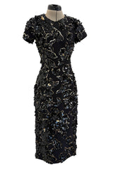 Chic Resort 2018 Michael Kors Runway Look 44 Black Dress w Elaborate Gold & Black Sequin Detailing