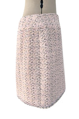 Spring 2014 Chanel by Karl Lagerfeld Runway Look 7 Pink Tweed & Silver Detailed Skirt