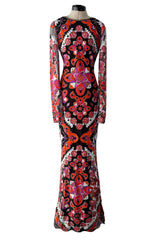 Fantastic Spring 2012 Emilio Pucci by Peter Dundas Runway Look 10 Coral Print Open Back Dress