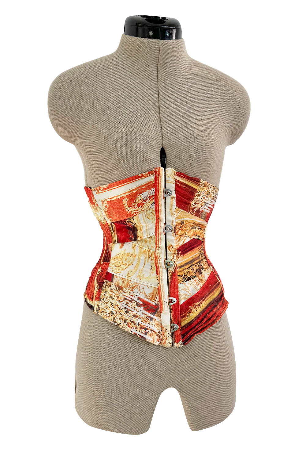 2003AW Roberto Cavalli スネーク シルク コルセットトップ Amazing Spring 2003 Roberto Cavalli Printed Silk Lace Up Corset