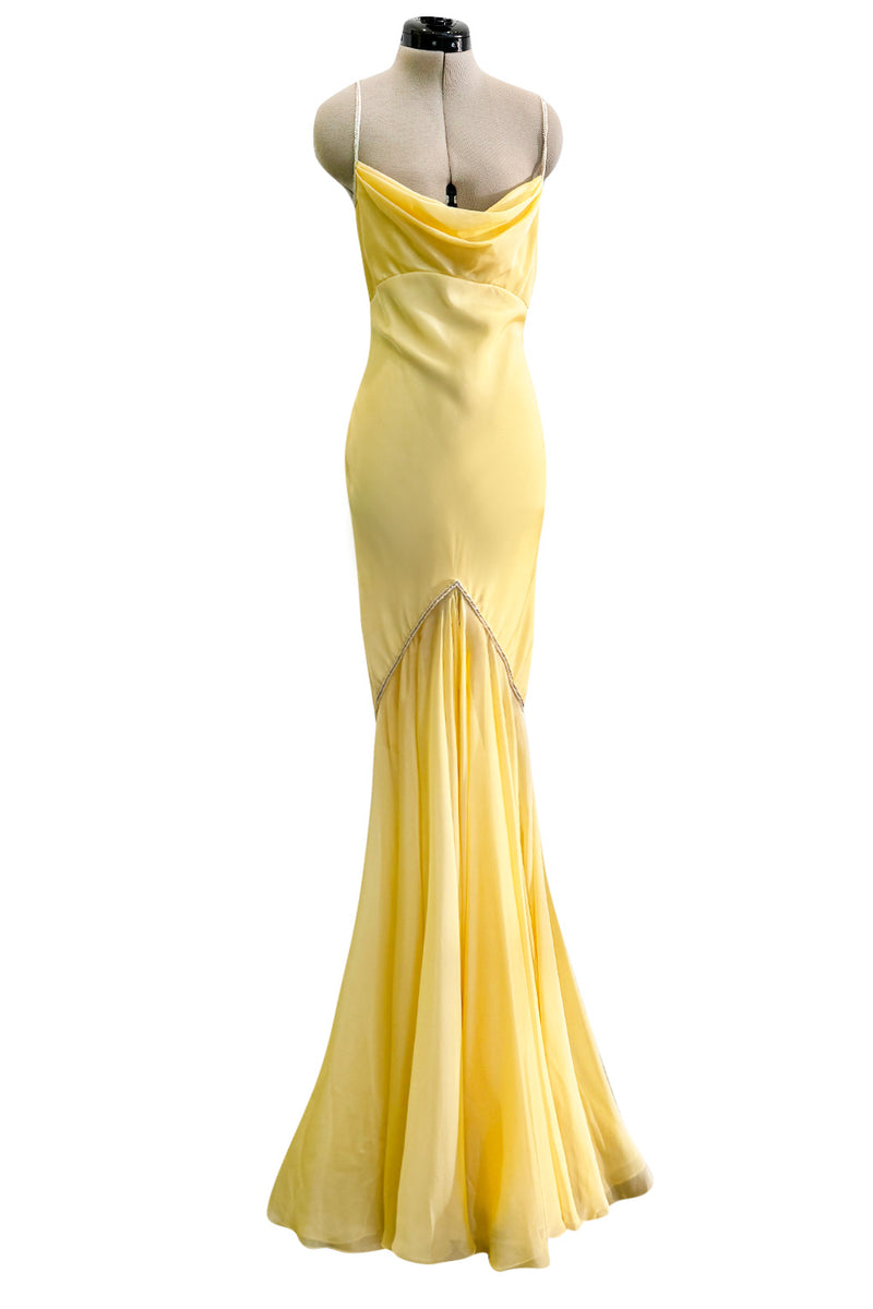 Prettiest 1980s Bob Mackie Pale Pastel Yellow Chiffon Dress w Draped N Shrimpton Couture Prettiest 1980s Bob Mackie Pale Pastel Yellow Chiffon Dress w Draped N Shrimpton Couture