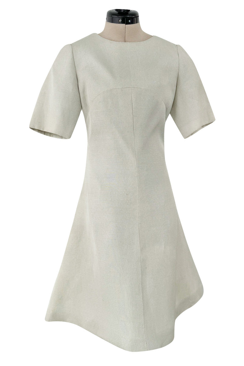 Documented Spring 1969 Christian Dior by Marc Bohan Haute Couture Stiffened Silk A-Line Dress