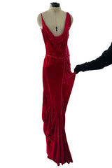 Fall 2006 Christian Dior by John Galliano Runway Look 41 Red Velvet Dress