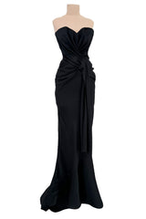 Important Spring 2008 Christian Dior by John Galliano Runway Look 53 Black Silk Strapless Dress