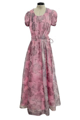 Prettiest Spring 2019 Giorgio Armani Runway Look 38 Dusty Pink Silk Organza Printed Floral Dress