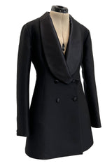 Chic Fall 2007 Yves Saint Laurent by Stefano Pilati Black Shaped Tuxedo Mini Dress