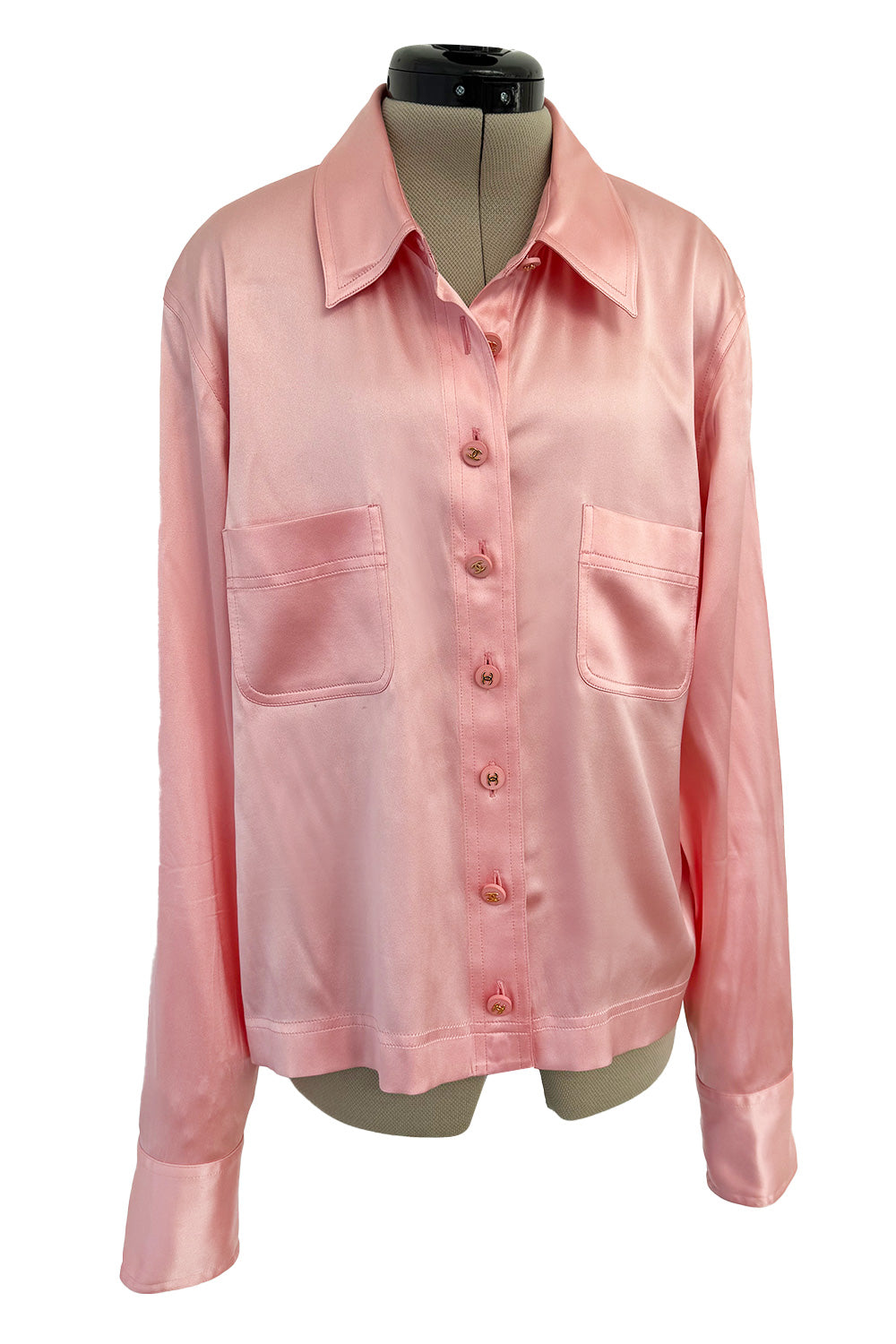 Dreamy 1990s Chanel by Karl Lagerfeld Pastel Pink Silk Stretch