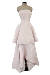 Outstanding 2014 Christian Dior by Raf Simons Strapless Palest Soft Pink Dress w Tiered Skirting
