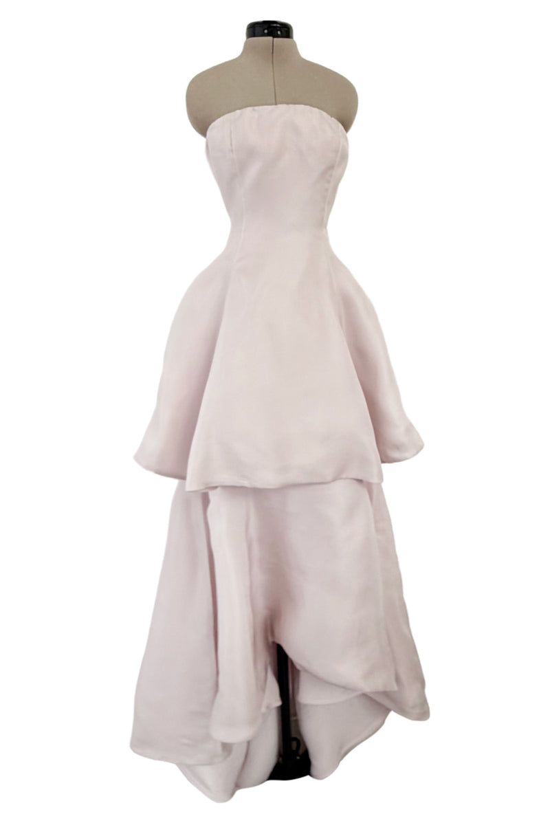 Outstanding 2014 Christian Dior by Raf Simons Strapless Palest Soft Pink Dress w Tiered Skirting