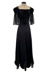 Prettiest Fall 2009 Chanel by Karl Lagerfeld Runway Look 55 Black Silk & Chiffon Dress