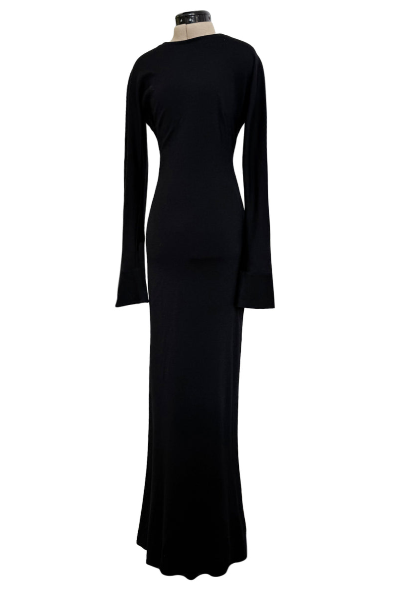 Incredible Fall 1998 Guy Laroche by Alber Elbaz Runway Black Jersey Reissue of the Mireille Darc Backless Dress