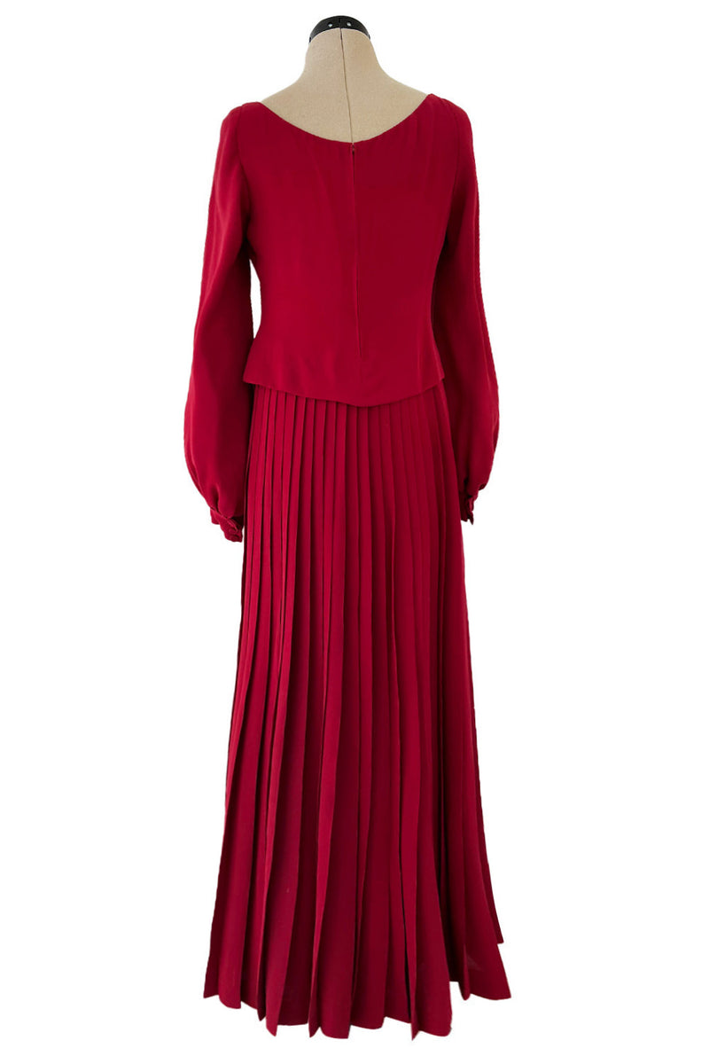 Minimalist 1970s Pierre Balmain Numbered Haute Couture Rich Red Silk D – Shrimpton Couture Minimalist 1970s Pierre Balmain Numbered Haute Couture Rich Red Silk D – Shrimpton Couture