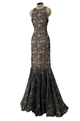 Spring 2012 Alexander McQueen by Sarah Burton Black Lace Dress w Fabulously Full Lower Skirting