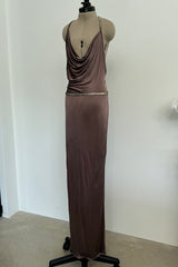 Gucci 2010-11 Deep Mauve Backless Jersey Dress