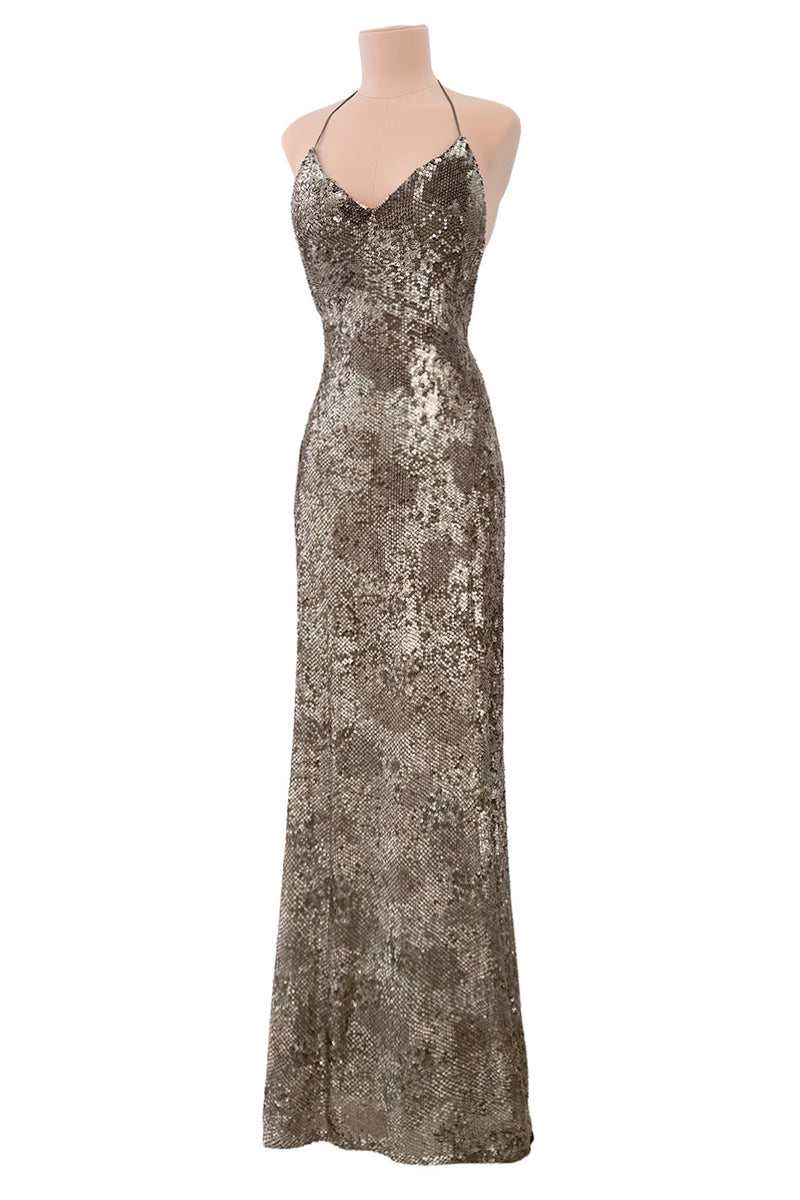 fitted lace wedding dress Fall 2015 Ralph Lauren Purple Label Runway Finale Look 43 Bronze Sequi –  Shrimpton Couture