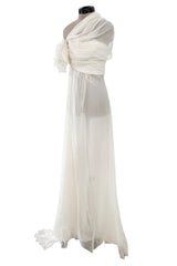 Cruise 2010 Christian Dior by John Galliano Runway Version in White Silk Chiffon Draped Dress