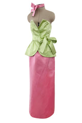Yves Saint Laurent Spring 1985 Haute Couture Runway Pink & Mint Green Set