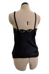 Prettiest Spring 1984 Emanuel Ungaro Haute Couture Black Silk & Handmade Lace Camisole