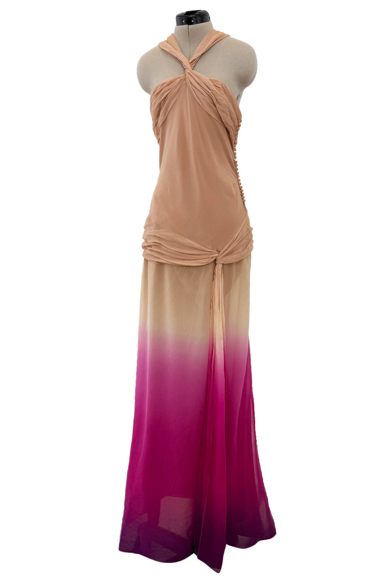 Prettiest Spring 2006 Christian Dior by John Galliano Pink Ombre Silk Chiffon Dress