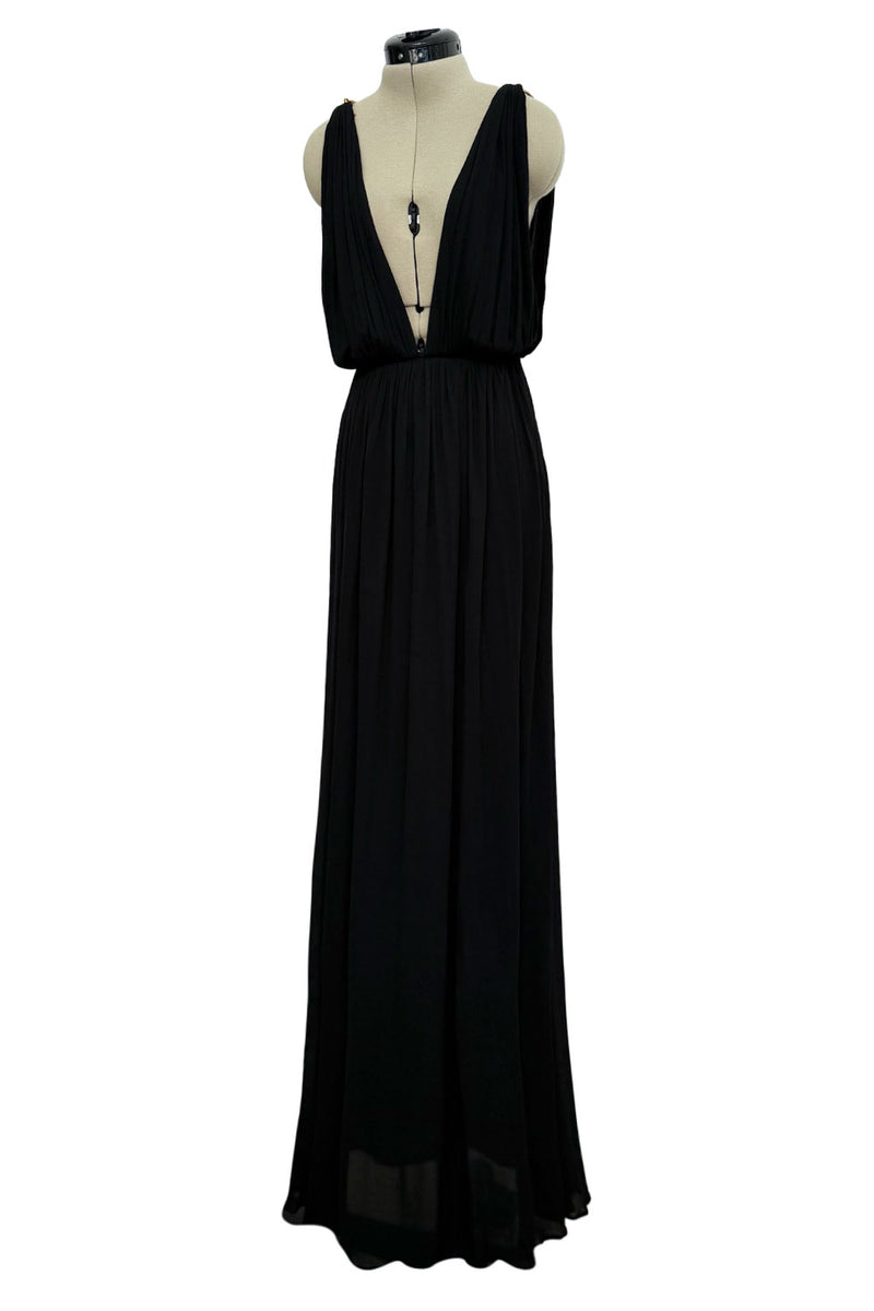 yves saint laurent dress Sensual Spring 1973 Yves Saint Laurent Runway Black Silk Jersey Front, –  Shrimpton Couture