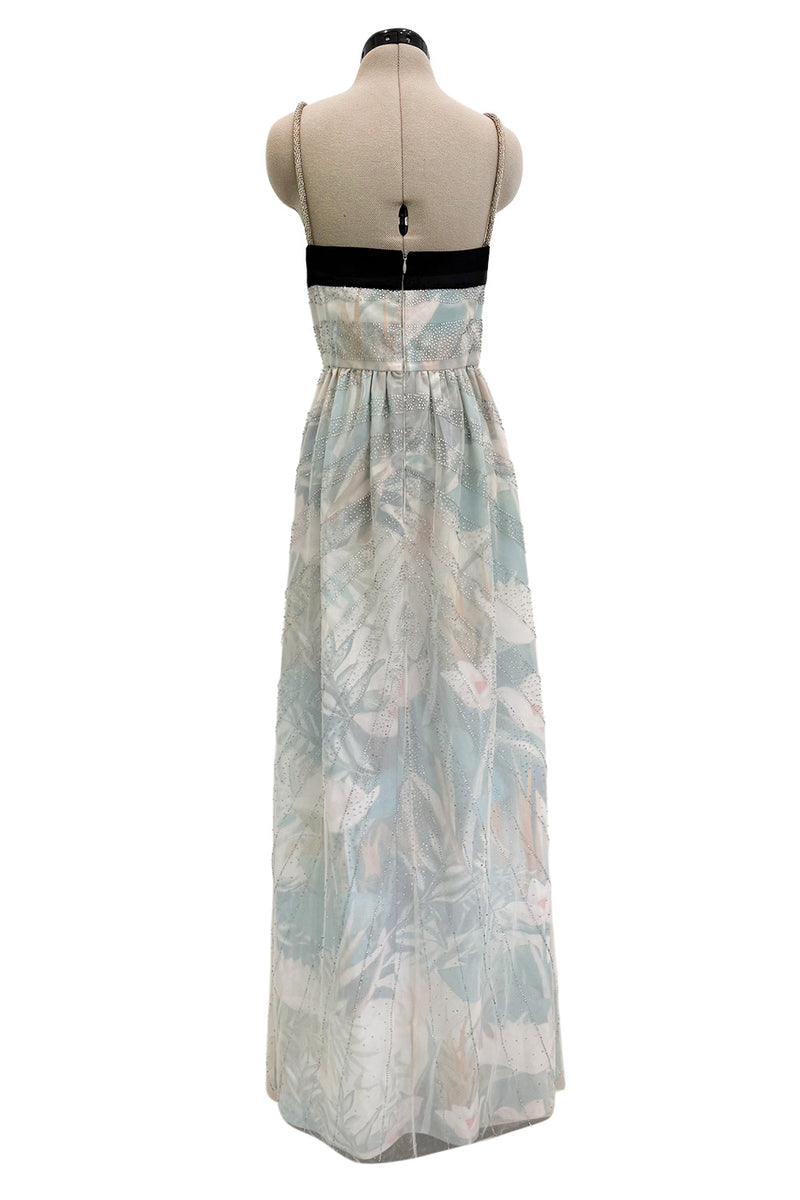 Pretty Spring 2014 Emporio Armani Long Version of Runway Look 86 Crystal & Floral Print Pastel Dress
