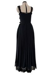 Pre-Fall 2013 Chanel by Karl Lagerfeld Runway Look 65 Black Silk Pleated Dress