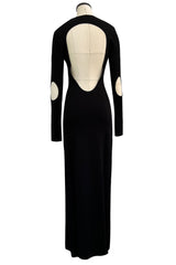 Spring 2021 Givenchy by Matthew Williams Runway Black Backless Knit Dress w Open Cut Outs