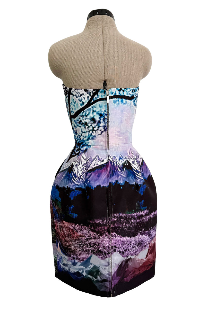 Gorgeous Fall 2013 Mary Katrantzou Runway Print From Look 18 Strapless Bubble Skirt Mini Dress
