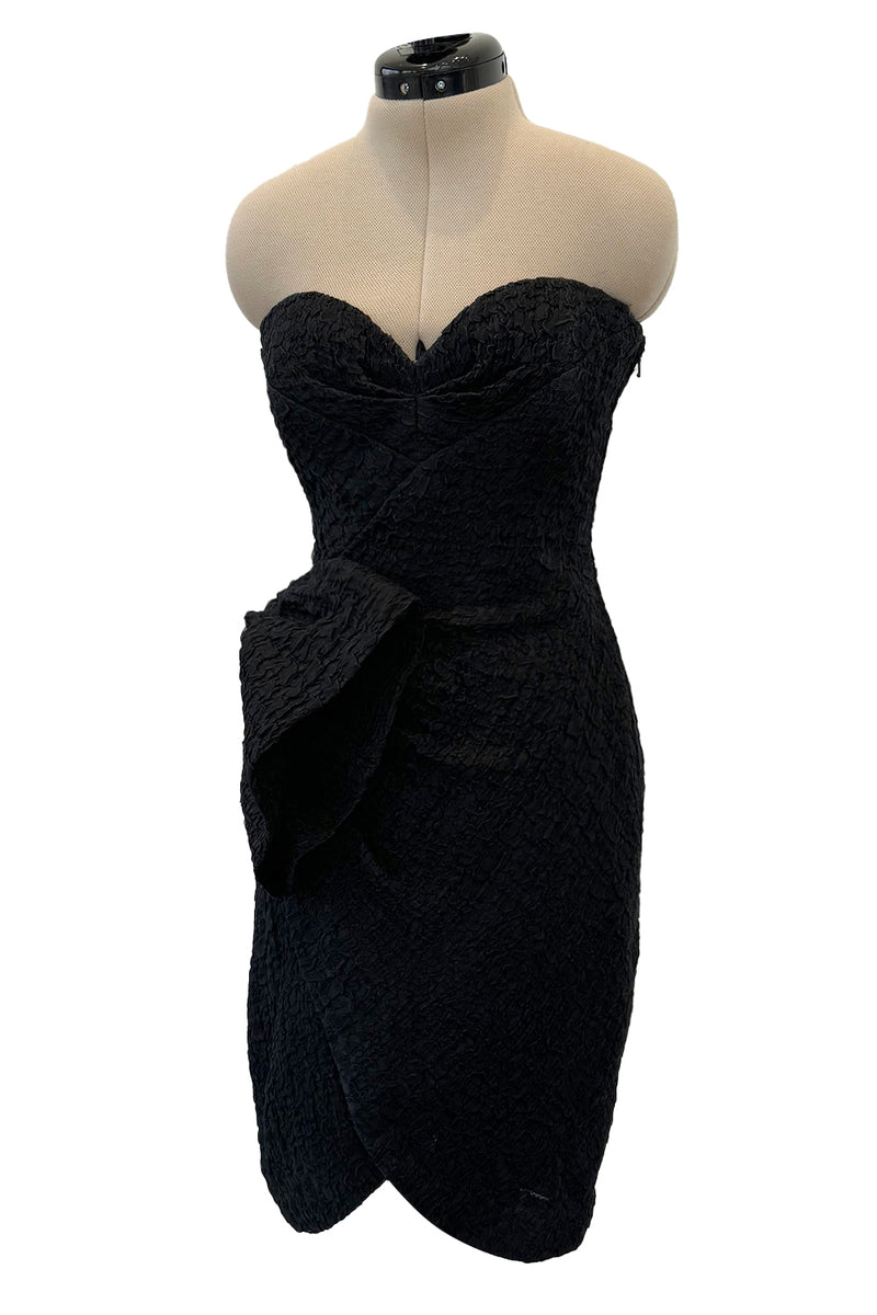 Christian Dior by Marc Bohan Spring 1988 Haute Couture Black Strapless Shrimpton Couture Christian Dior by Marc Bohan Spring 1988 Haute Couture Black Strapless Shrimpton Couture