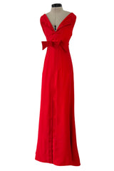 Prettiest 2000s Valentino by the Original Mr Valentino Red Dress w Bows & V Front
