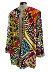 Incredible 1980s Bob Mackie Main Label Fully Sequin & Beaded Oversized Casino Themed Jacket