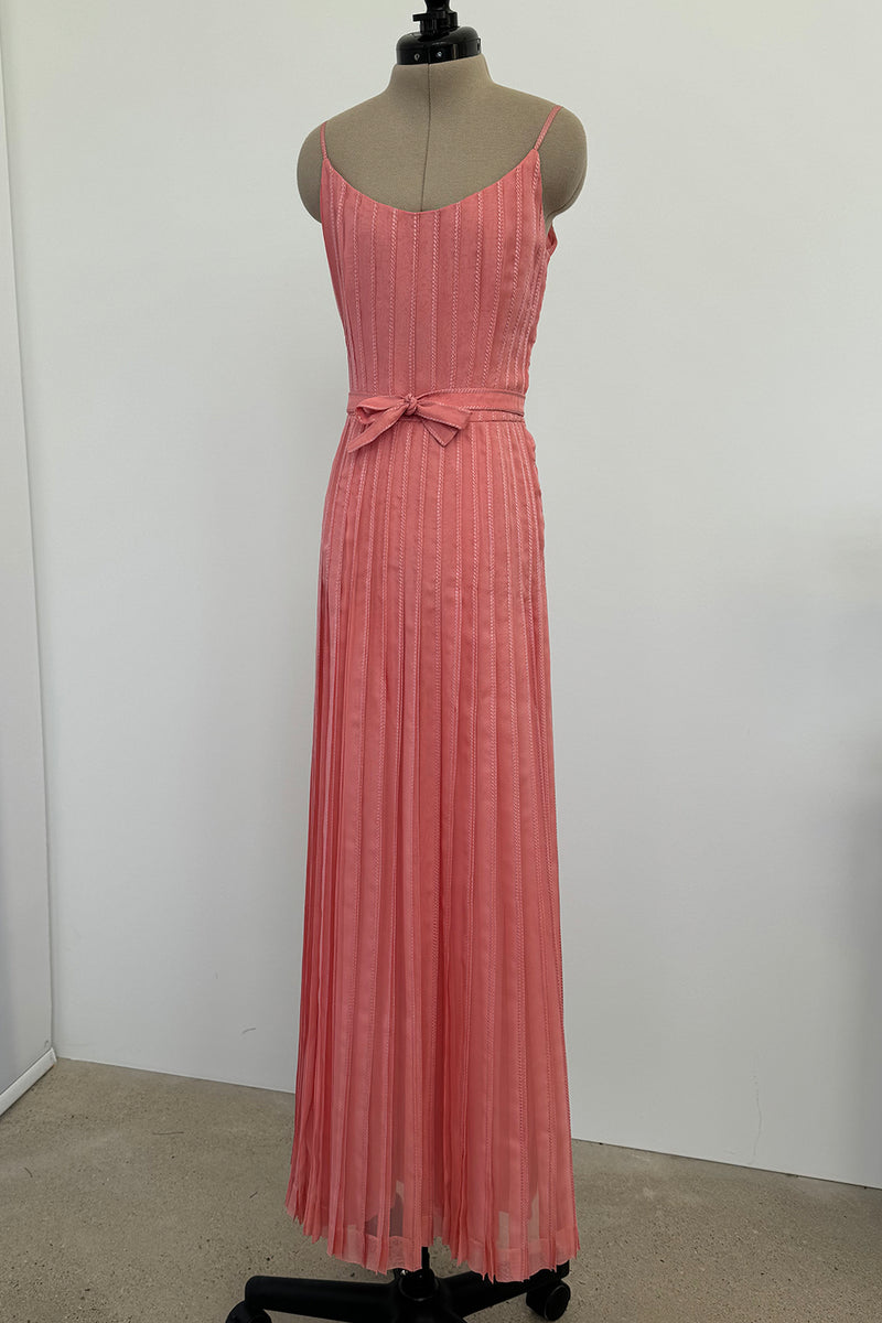 Chanel 1975-76 Haute Couture Top Stiched Pink with Belt - 13.5" W
