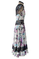 Spectacular Cruise 2007 Chanel by Karl Lagerfeld Chanel Print Silk Chiffon Dress