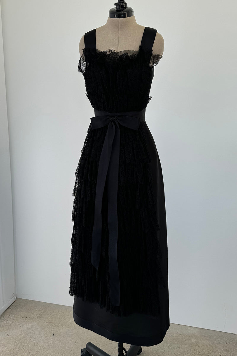 Chanel 2015 Pre-Fall Metiers d'art Black Lace Dress Shrimpton Couture Chanel 2015 Pre-Fall Metiers d'art Black Lace Dress Shrimpton Couture