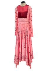 Spring 2017 Valentino by PierPaolo Piccioli Runway Look 12 Zandra Print Pink Silk Dress