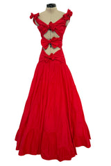 Iconic Spring 2002 Valentino Closing Look 94 Runway Red Silk Bow Dress