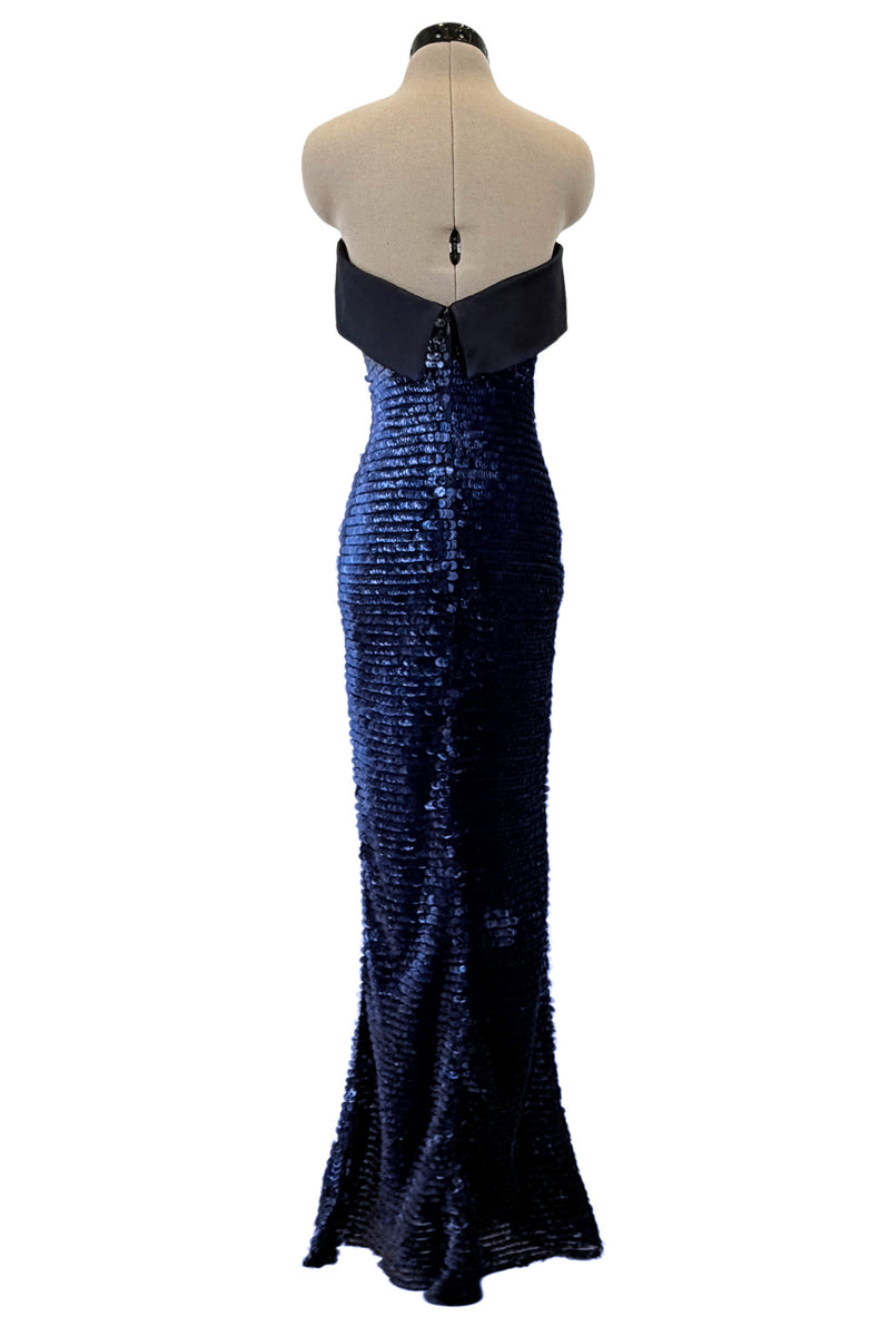Outstanding Spring 2011 Giorgio Armani Runway Look 60 & Ad Campaign Strapless Blue Sequin Dress