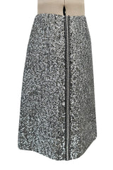 Beautiful Pre-Fall 2020 Chanel by Virginie Viard Runway Look 37 Silver Sequin, Pearl & Crystal Skirt