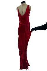 Fall 2006 Christian Dior by John Galliano Runway Look 41 Red Velvet Dress