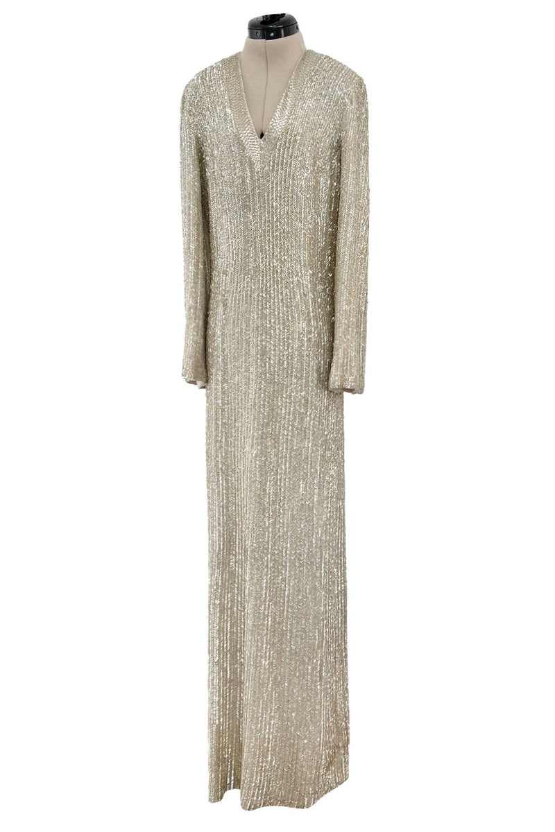 Topshop Maxi Sequin Dress In Ivory Extraordinary Fall 1975 John Anthony Couture Ivory Silver Hand Beaded Shrimpton Couture Orelli Shell Sequin Knit Maxi Dress - Ivory Ivory / US 12 Topshop Maxi Sequin Dress In Ivory Extraordinary Fall 1975 John Anthony Couture Ivory Silver Hand Beaded Shrimpton Couture Orelli Shell Sequin Knit Maxi Dress - Ivory Ivory / US 12
