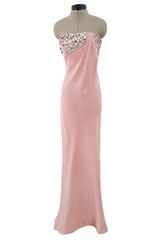 Dreamy Fall 2012 Oscar de la Renta Runway Look 58 Strapless Pink Dress w Jewels & Rhinestones