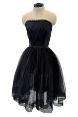 c.Fall 1991 Chanel by Karl Lagerfeld Strapless Mini Dress w Full Net Skirt