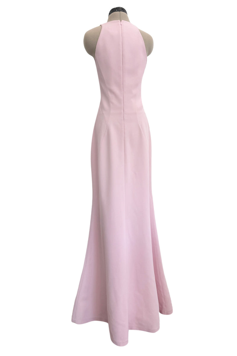Brilliant Spring 1999 Thierry Mugler Curving Pale Pink Dress w Front Iridescent Embellishments