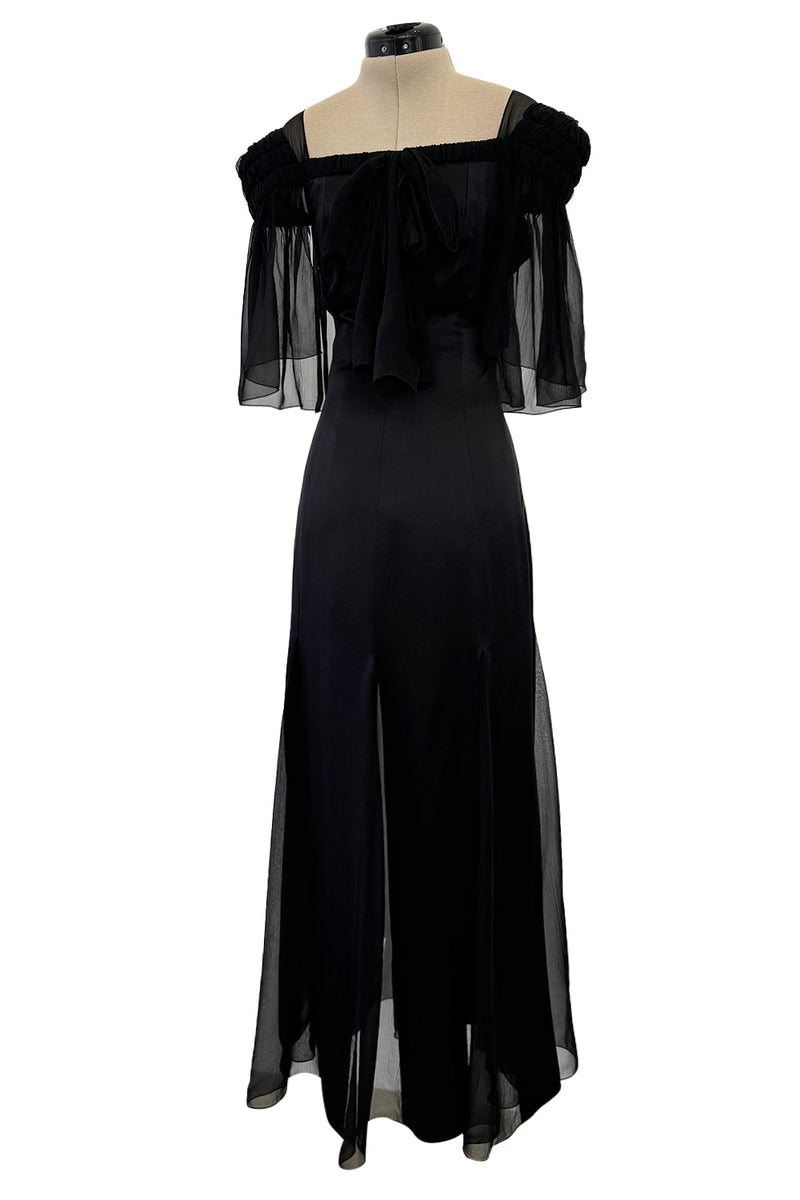 Prettiest Fall 2009 Chanel by Karl Lagerfeld Runway Look 55 Black Silk & Chiffon Dress