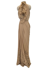 Incredible Fall 2010 Christian Dior by John Galliano Runway Look 30 Ruffle Front Silk Chiffon Dress