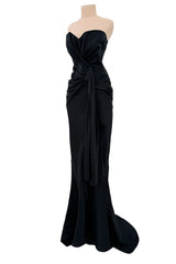 Important Spring 2008 Christian Dior by John Galliano Runway Look 53 Black Silk Strapless Dress